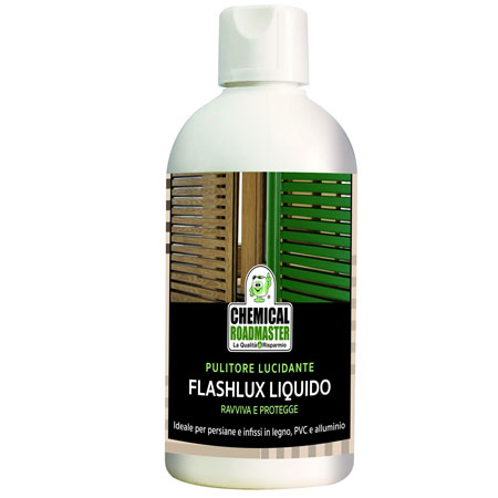 flashlux liquido pulitore lucidante per infissi in legno alluminio e PVC